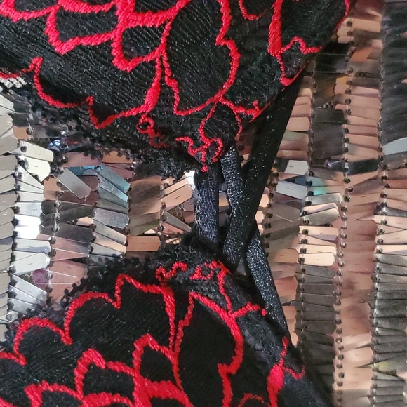 La Senza Hello Sugar 32C Push-up Bra Black & Red Floral Lace Gothic Style - Picture 10 of 10